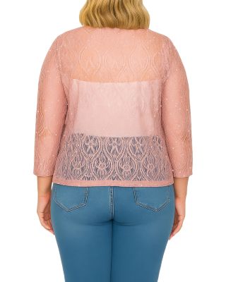Plus Size Embroidered Lace Sequinned Shrug