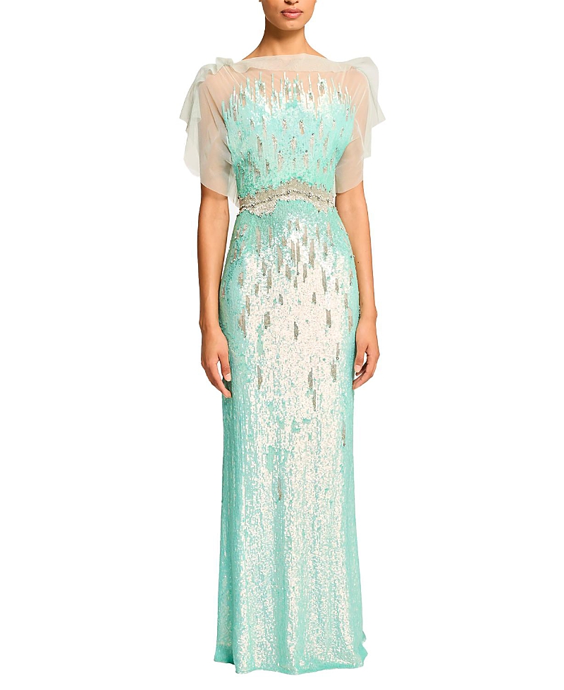 Jenny Packham Magnolia Sequin-Embellished Dress