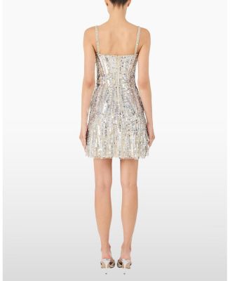  Rebecca Sequin-Embelished Mini Dress
