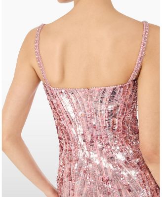  Rebecca Sequin-Embelished Mini Dress