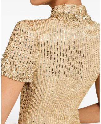 Kitty Crystal-Embellished Turtleneck Mini Dress