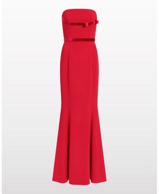  Pamela Bow-Detail Strapless Maxi Dress