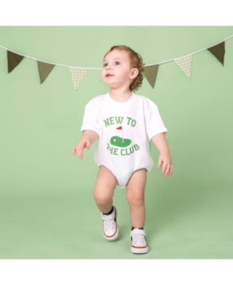 Boys' New To The Club Patch Short Sleeve Romper - Baby