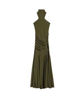 Halter Neck Draped Maxi Dress