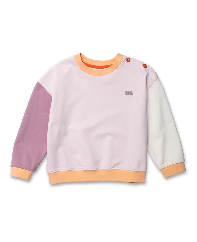 Mon Coeur Girls' Recycled Cotton Lilac Colorblock Sweatshirt - Little Kid, Big Kid
