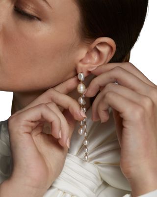 Madrid Cultured Freshwater Pearl Front to Back Earrings