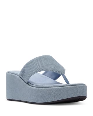 Women's Denim Wedge Platform Sandals 
