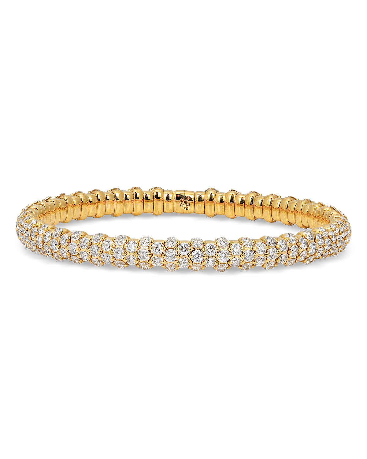 Zydo 18K Yellow Gold Diamond Slim Domed Stretch Bracelet