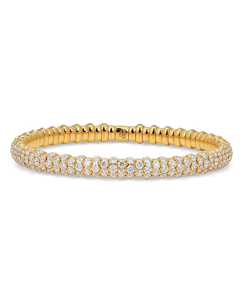 Zydo 18K Yellow Gold Diamond Slim Domed Stretch Bracelet