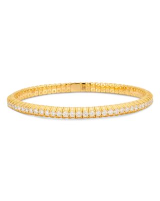 18K Yellow Gold Stretch Diamond Tennis Bracelet
