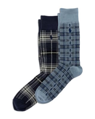 Novelty Plaid Socks, Pack of 2