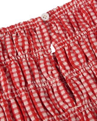 Gingham Shirred Top