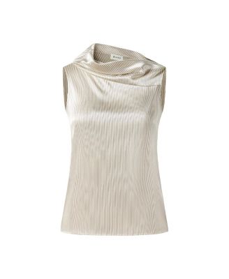  Asymmetric Silk Charmeuse Sleeveless Top