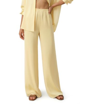  Stretch Silk Georgette Straight-Leg Pant