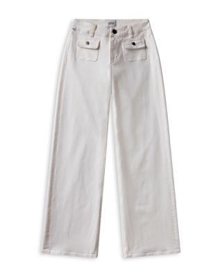 Nora Mid Rise Patch Jeans in Soft White