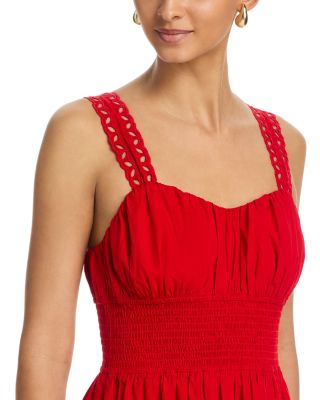 Moira Eyelet Trim Midi Dress