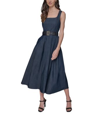 Sleeveless Denim Midi Dress