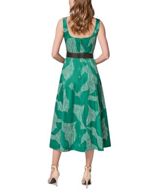 Sleeveless Square Neck Midi A Line Dress