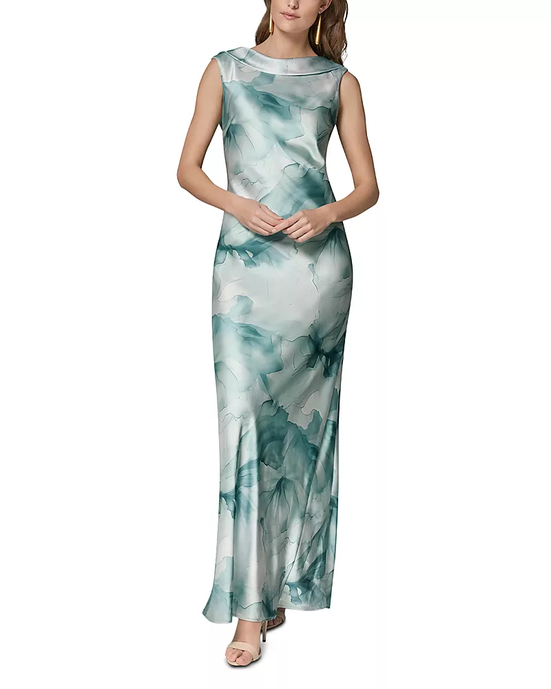 Donna Karan Sleeveless High Neck Maxi Dress