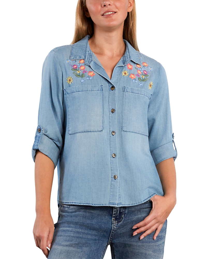 Billy T Summer Petal Embroidered Shirt