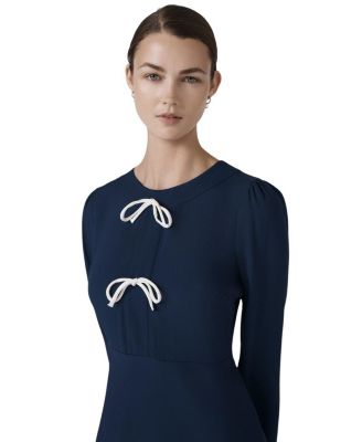 Cora Crepe Tie Front Midi Dress