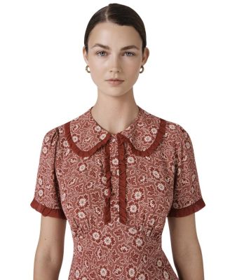 Taylor Floral Crepe Midi Tea Dress