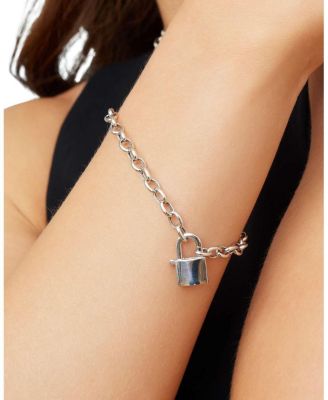  Sterling Silver Lock it Up Connector Clasp Bracelet