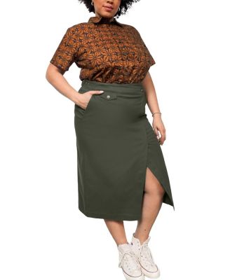  Plus The Essential Cotton Twill Utility Wrap Skirt