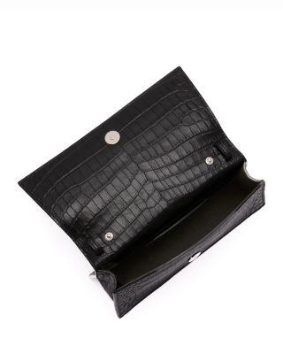 Small Croc Embossed Leather Handbag