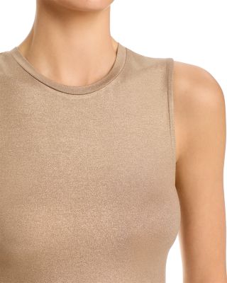 Soft Touch Metallic Crewneck Tank Top