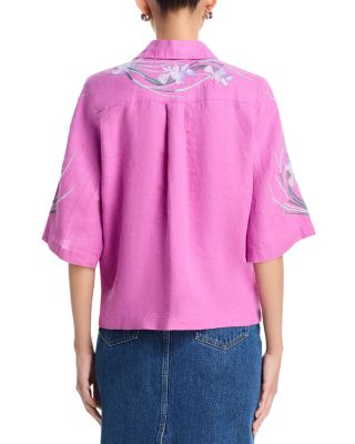 Linen Kimono Sleeve Shirt
