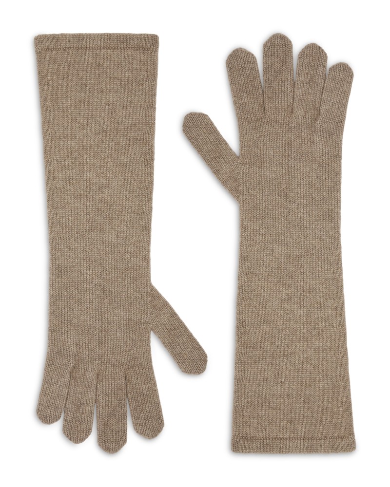 Max Mara Long Cashmere Gloves in Beige