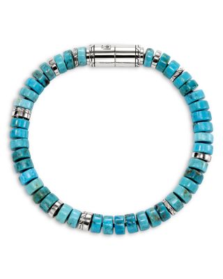 Sterling Silver Heishi Stone Rondelle Bead Bracelet