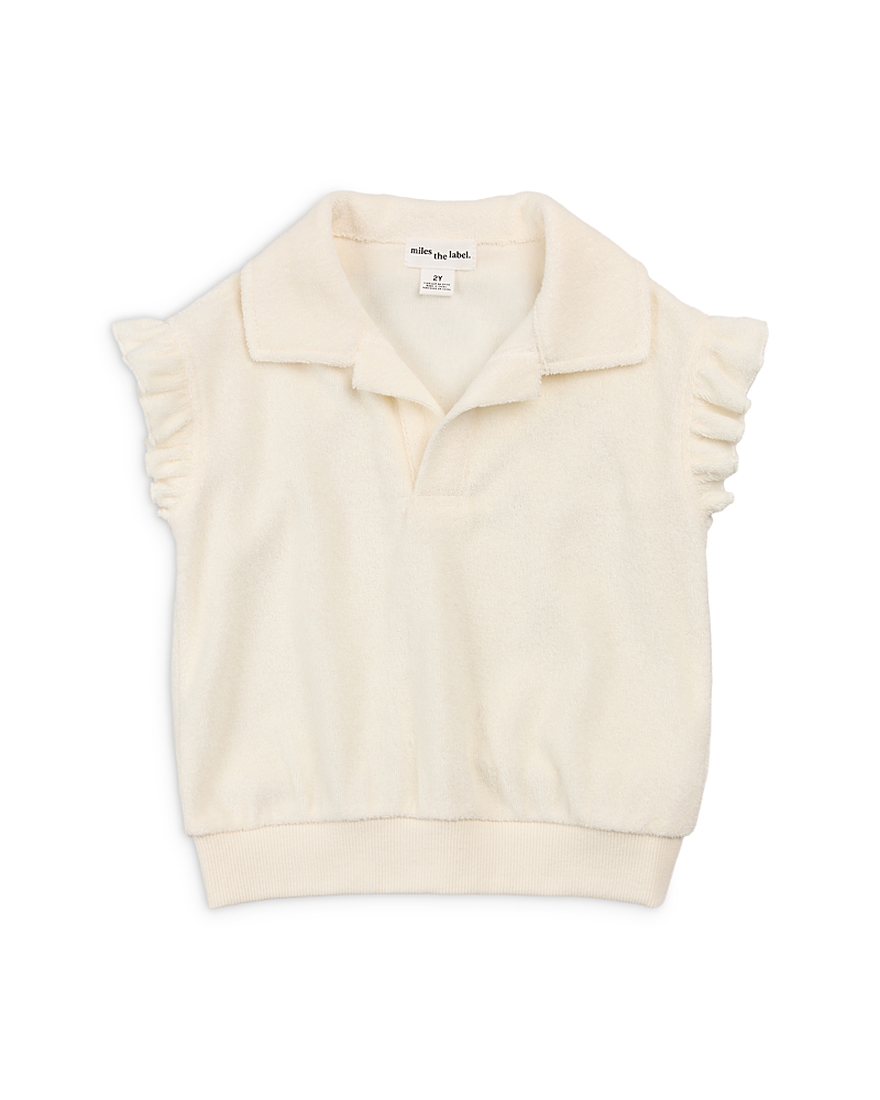 Miles The Label Girls' Short Sleeved Knit Polo Top - Little Kid