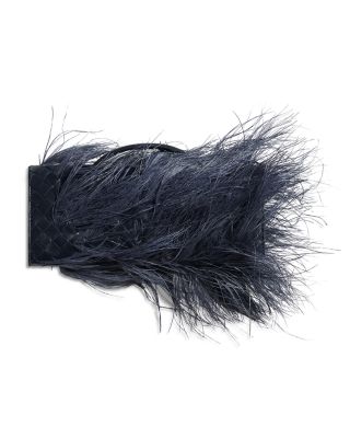 Andiamo Intrecciato Ostrich Feather Clutch