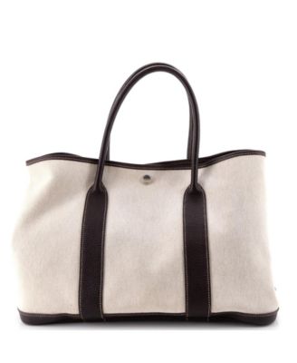 36 Garden Party Tote Toile and Leather