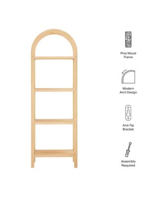  Vexley 72 Inch Tall Narrow Arched Bookshelf