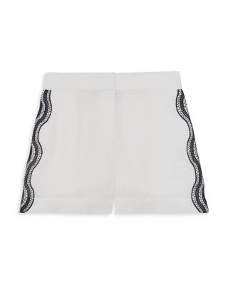 Felicity Scallop Edge Linen Shorts