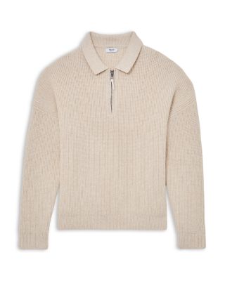 Prop Long Sleeve Half Zip Ribbed Polo Shirt