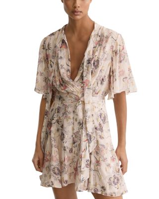 Luna Metallic Floral Mini Dress