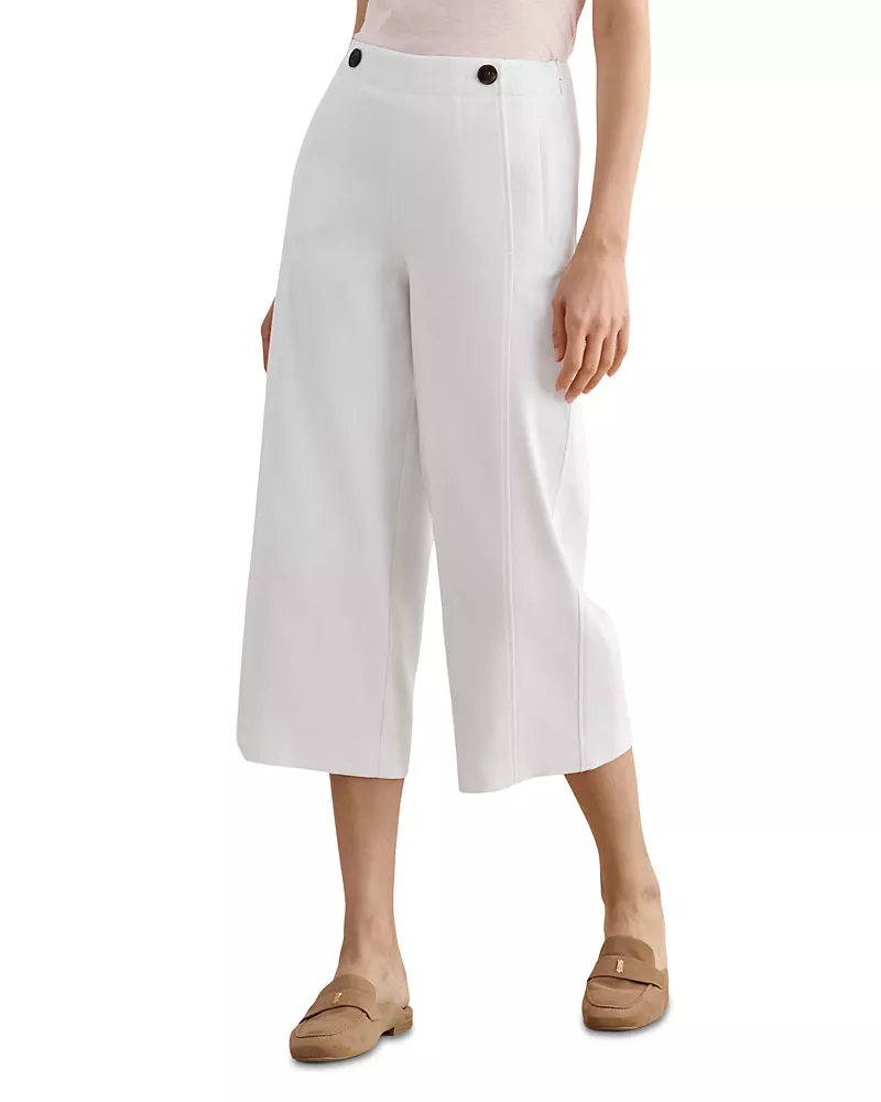 Hobbs London Petite Kimmi Wide Leg Cropped Trousers