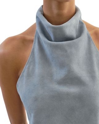 Suede Halter Neck Top