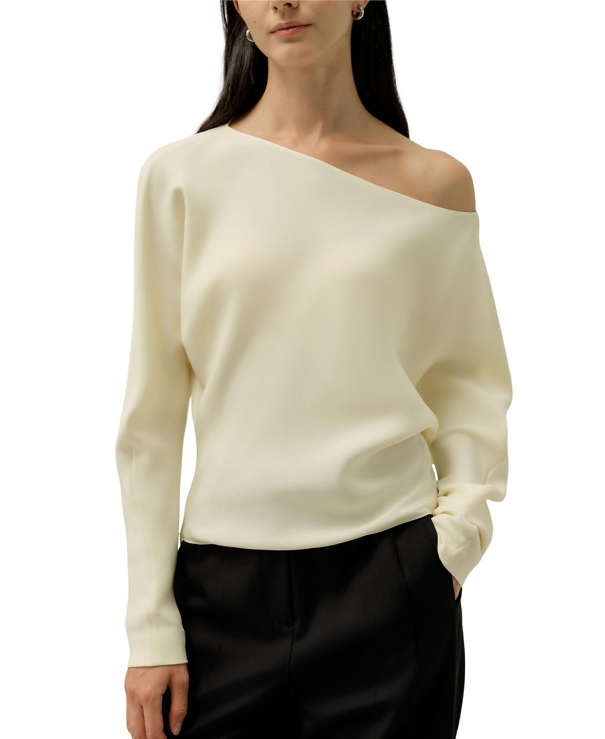 Lilysilk Long Sleeve Gathered Silk Top