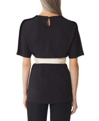 Belted T-Shirt In Cotton And Silk