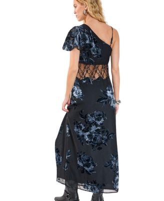 Lace Insert Split Leg Maxi Dress