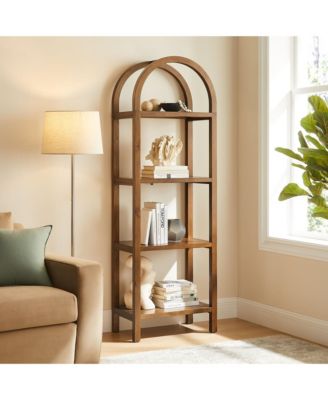 Vexley 72 Inch Tall Narrow Arched Bookshelf