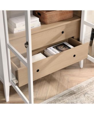 Nolan 74" Tall Wide Arched Storage Display Cabinet