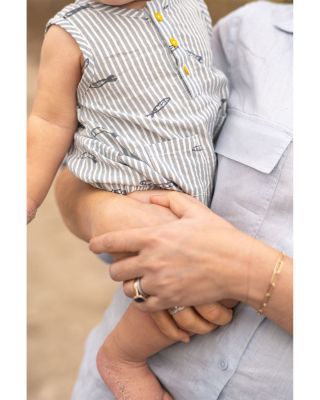 Unisex Seersucker Pocket One Piece Bodysuit - Baby