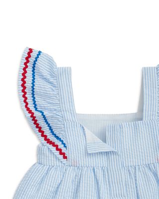 Girls' Seersucker Striped Flutter Sleeve Magnetic Dress - Little Kid, Big Kid