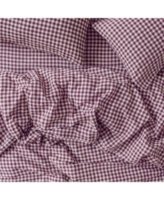 Gingham Linen Blend Duvet Cover, Twin